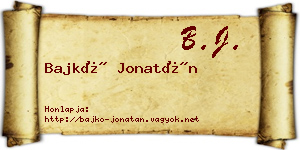 Bajkó Jonatán névjegykártya
